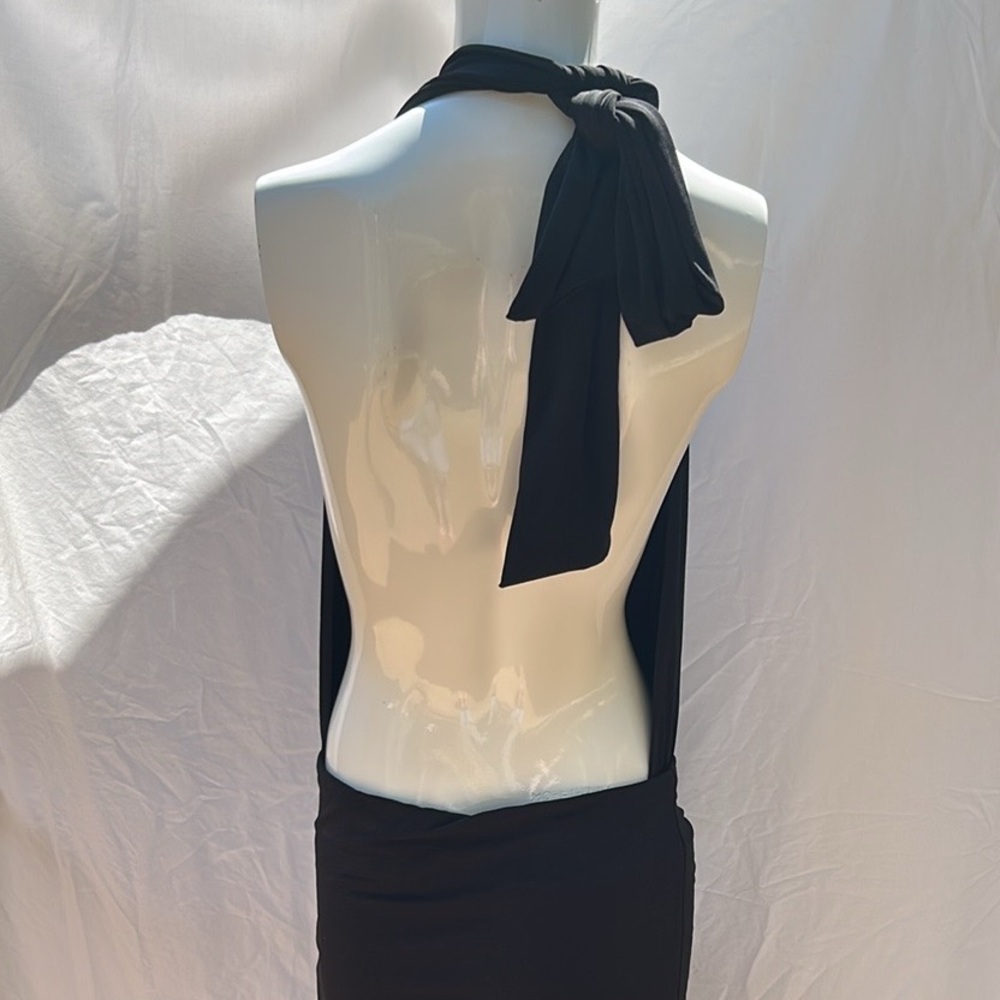 Frederick's of Hollywood Black Backless Halter Jumpsuit Size Large - Picture 7 of 7